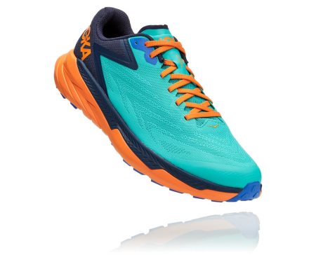 Hoka One One Zinal Moški Trail Tekaški Čevlji Turkizna / Oranžna SI-815423O